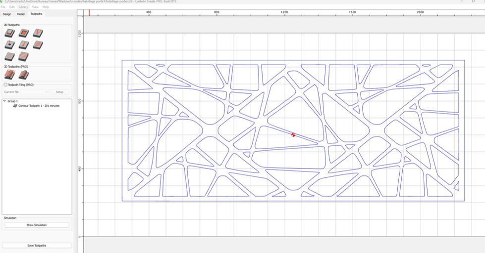 création porte avec machine CNC et résine epoxy