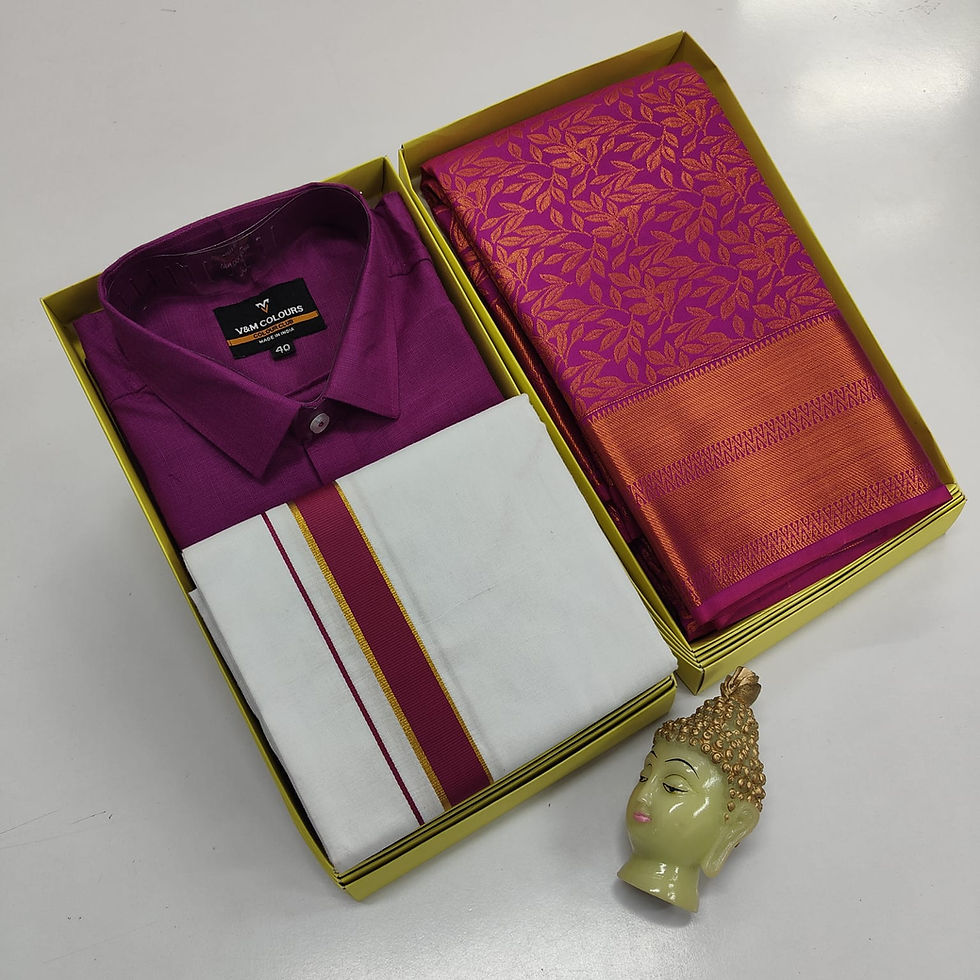 Fancy Saree Groom Match Set