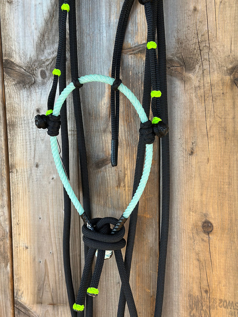Thumbnail: Neon green with pressure knots  Single Dollar Loping Hackamore