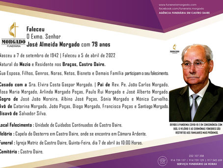 FALECEU o Sr. José Almeida Morgado com 79 Anos (Castro Daire)