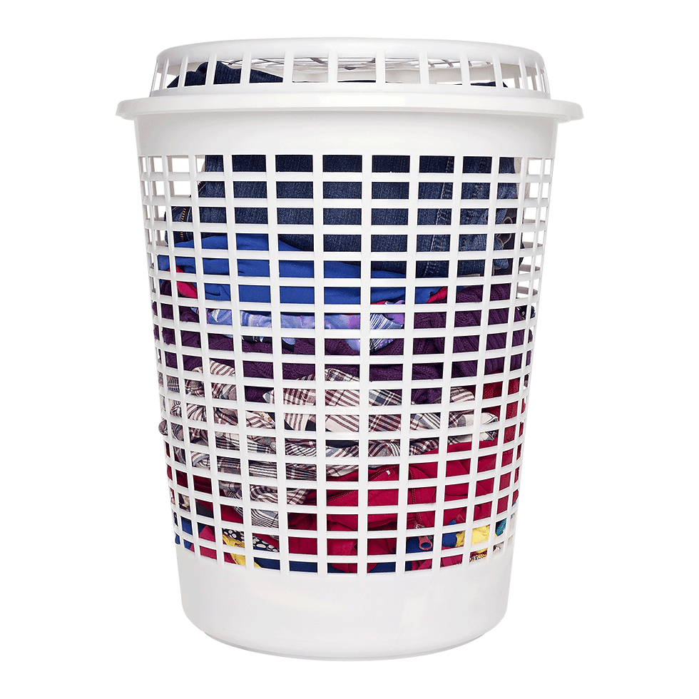 Miniatura: Cesto de roupa Redondo Telado 60L Branco/Cinza (0050)