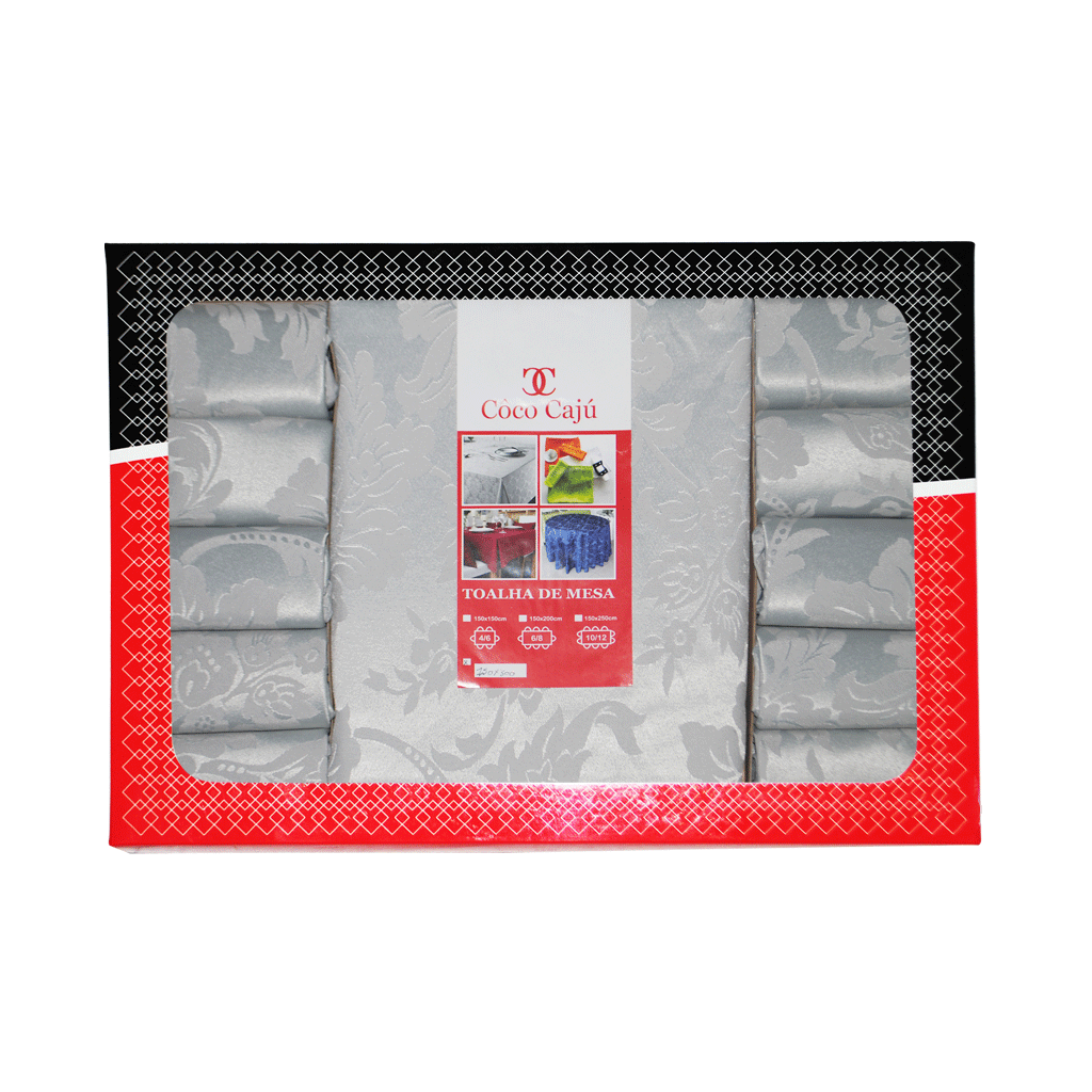 Toalha de mesa damasco  com guardanapos 150x150 4 lugares