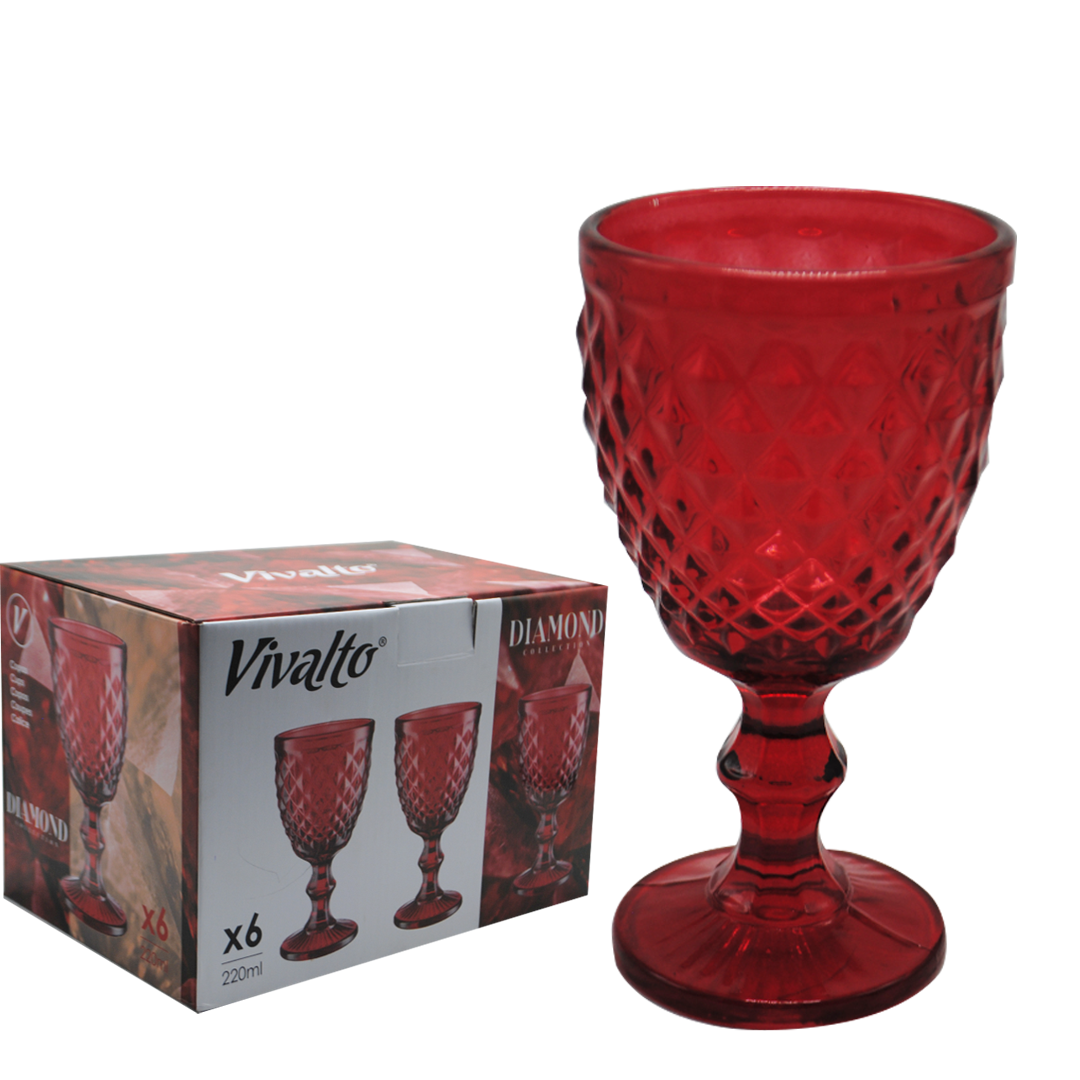 Taça diamante vivalto pack 6  330ml