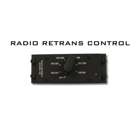 RADIO RETRANS CONTROL - High-fidelity H-60 Black Hawk cockpit control panel for flight simulators designed by Simtek