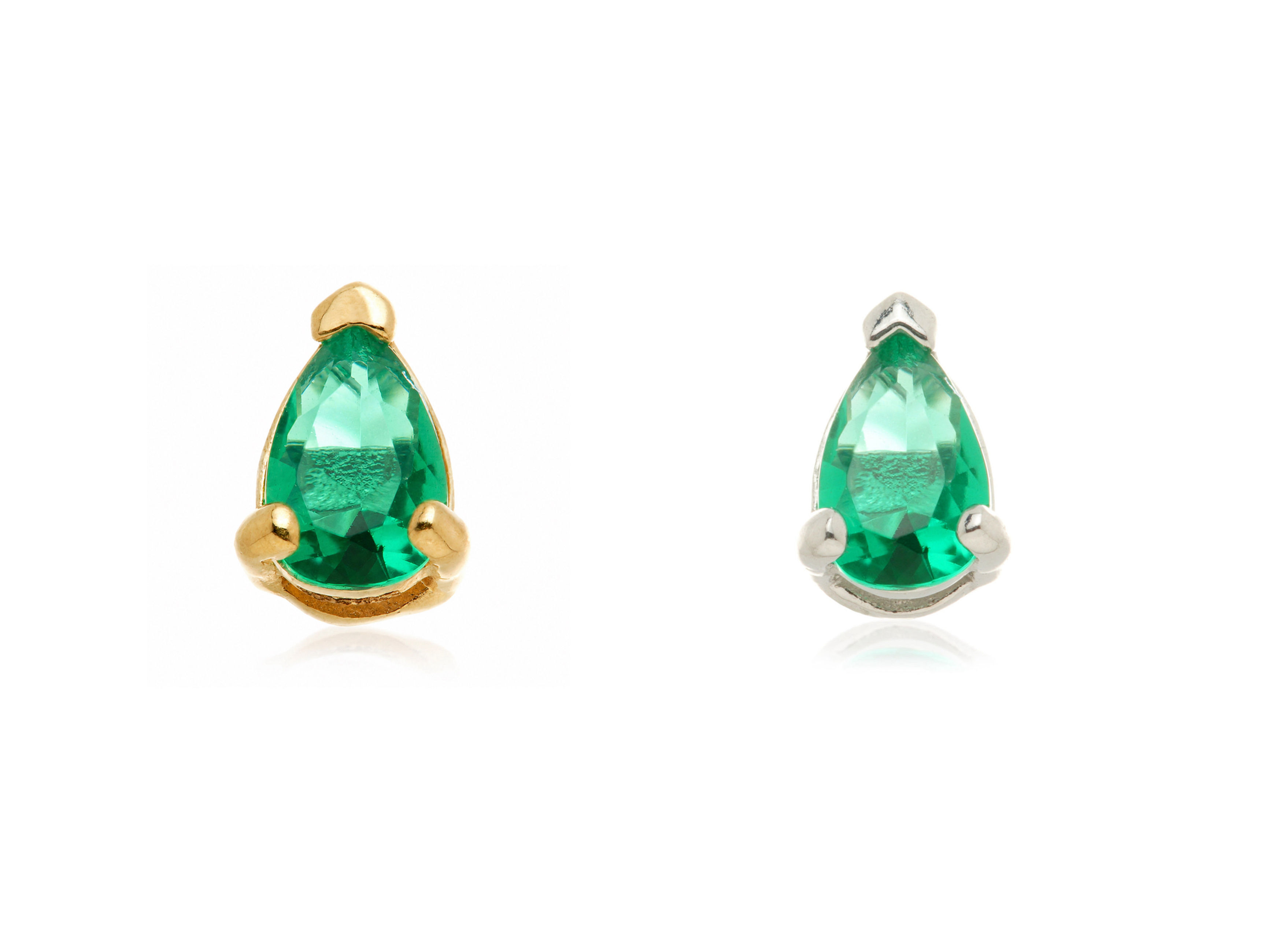 14kt Emerald CZ Teardrop