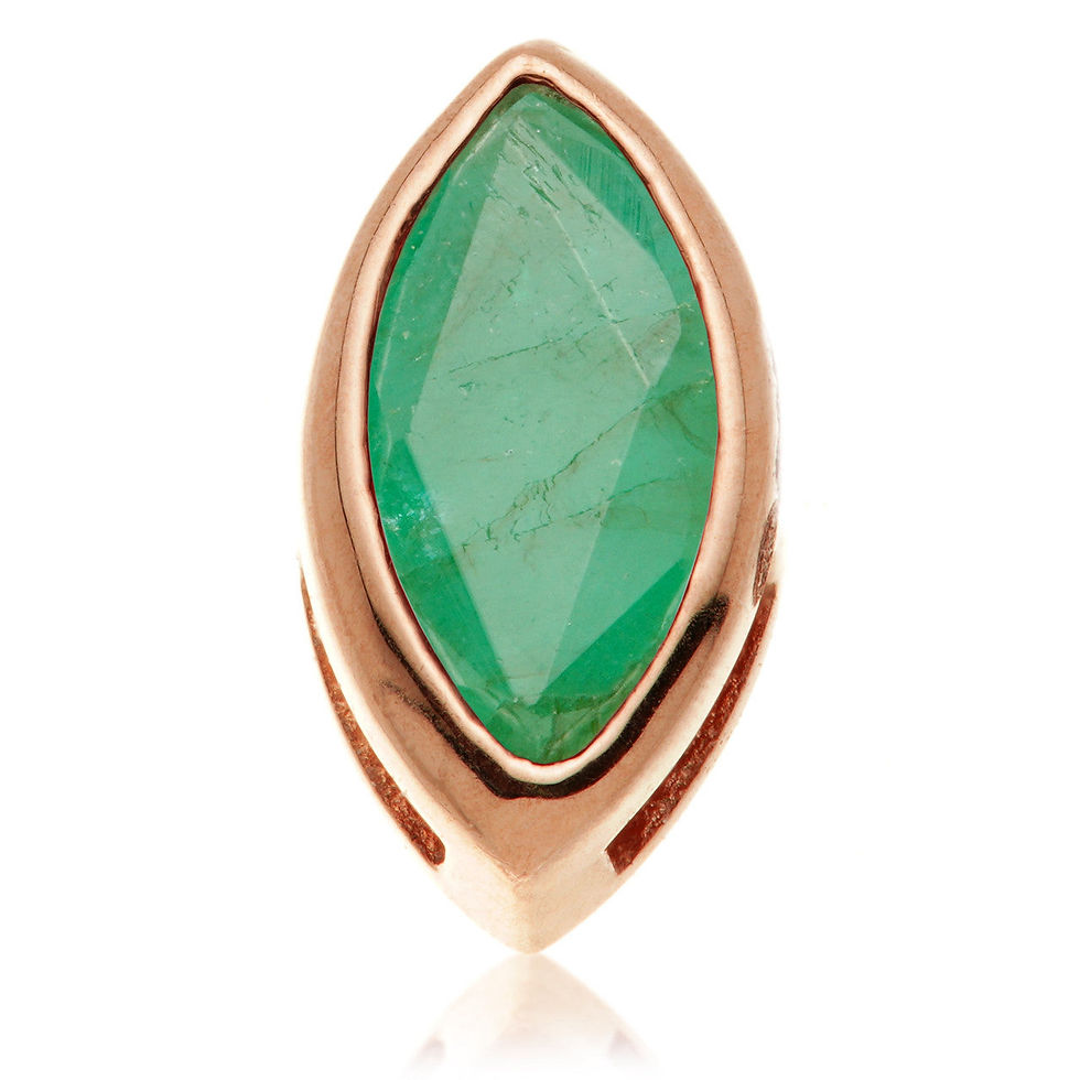 Miniatura: 14kt Emerald Marquise