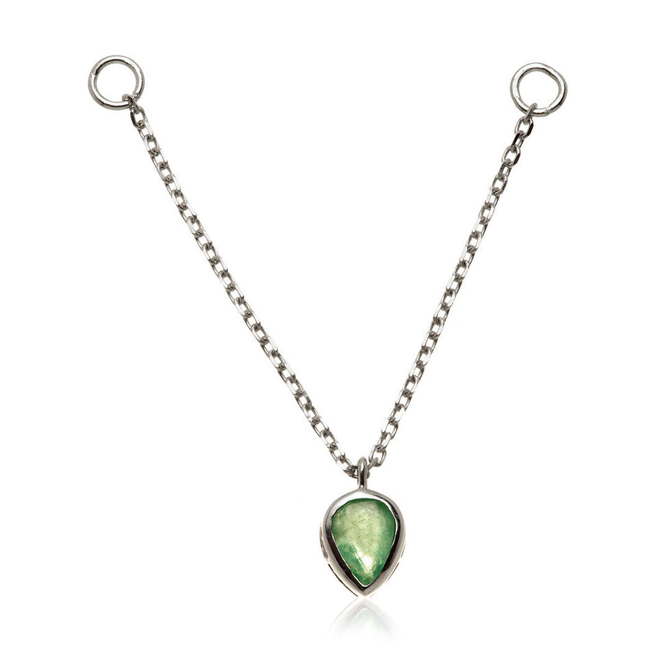 Thumbnail: 14kt Emerald Teardrop Chain