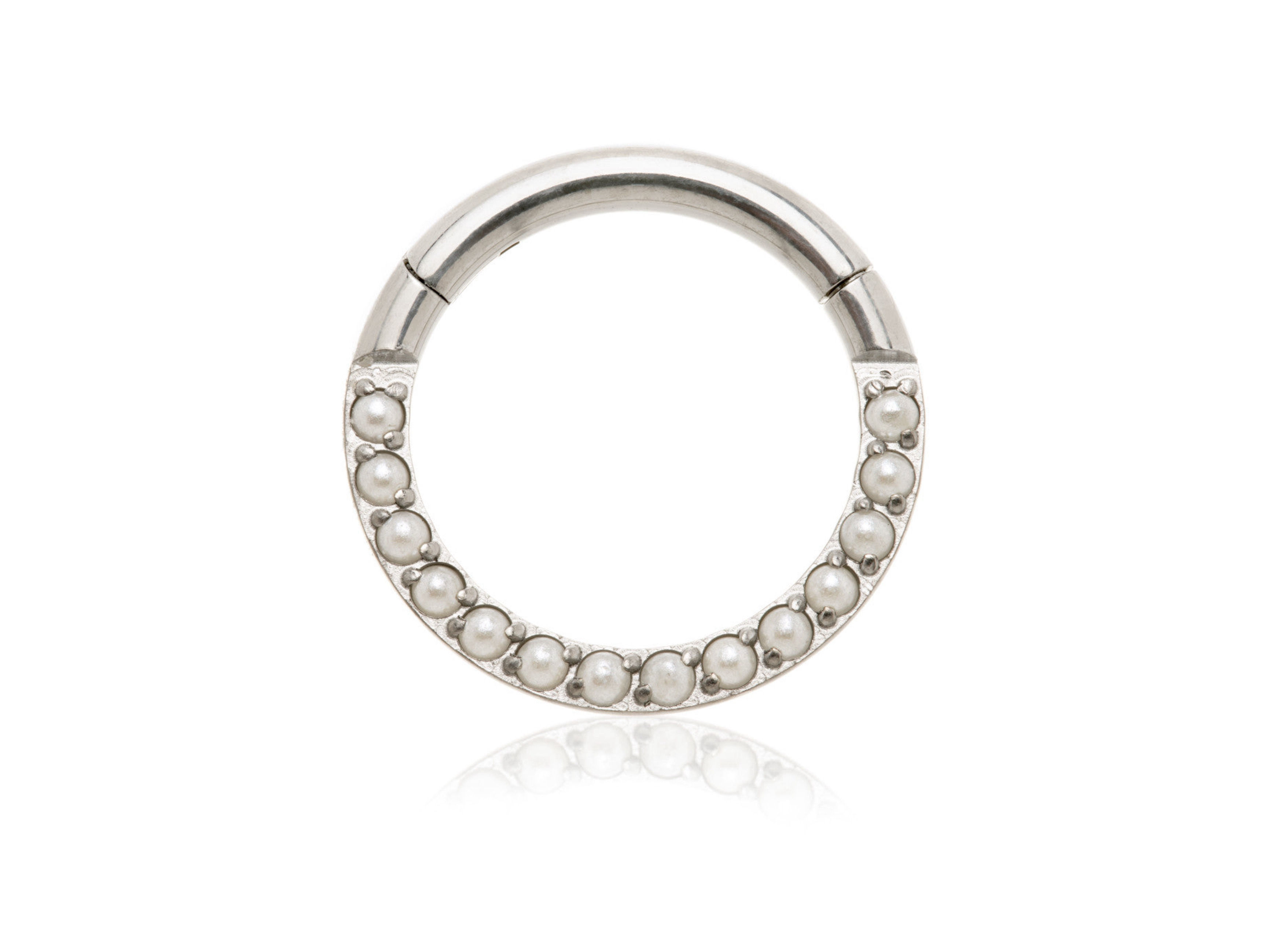 Pearl Hinged Ring - Front Facing