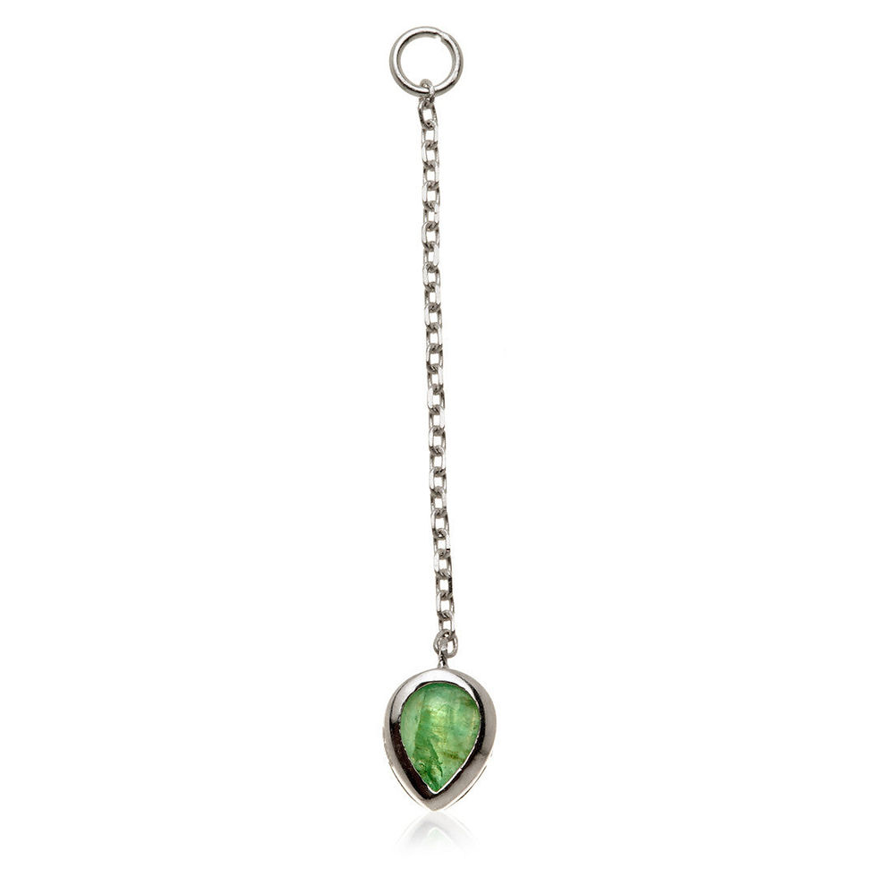Thumbnail: 14kt Emerald Teardrop Chain Charm