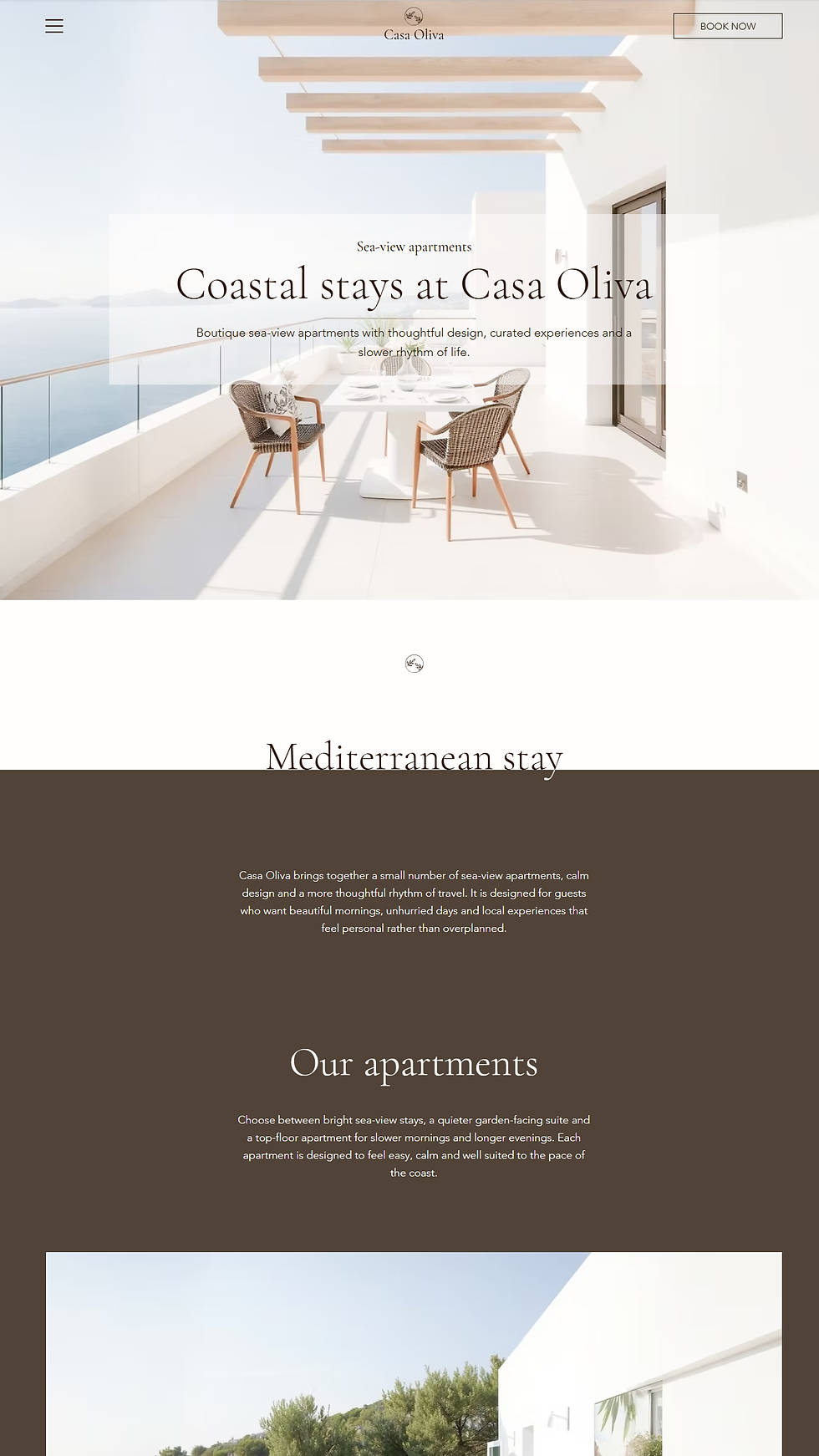 Casa Oliva premium hospitality template preview