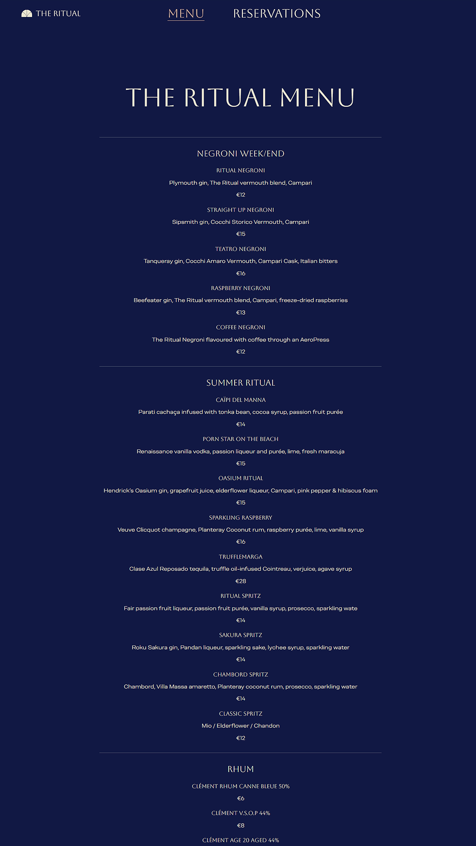 The Ritual premium bar template preview