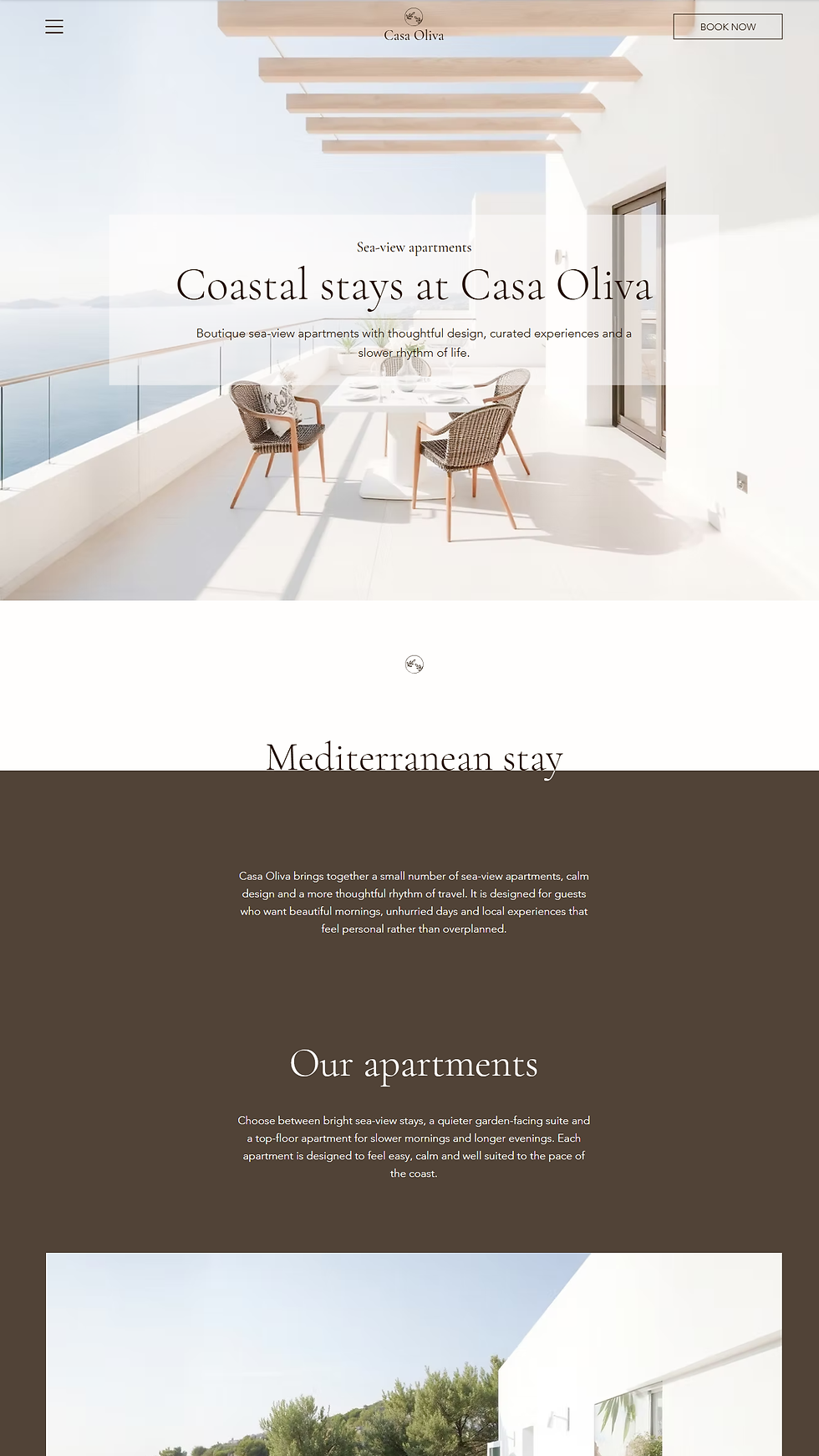 Casa Oliva starter hospitality template preview