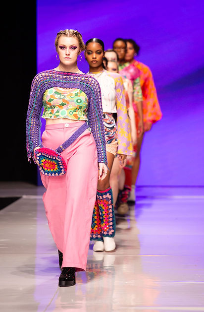 A line of models walk the runway in one of Jam Jar's freshest collections, "That's Tough".