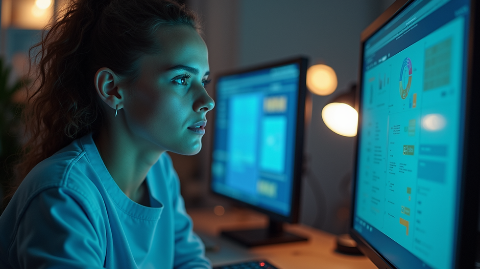 Eye-level view of a digital twin model on a computer screen