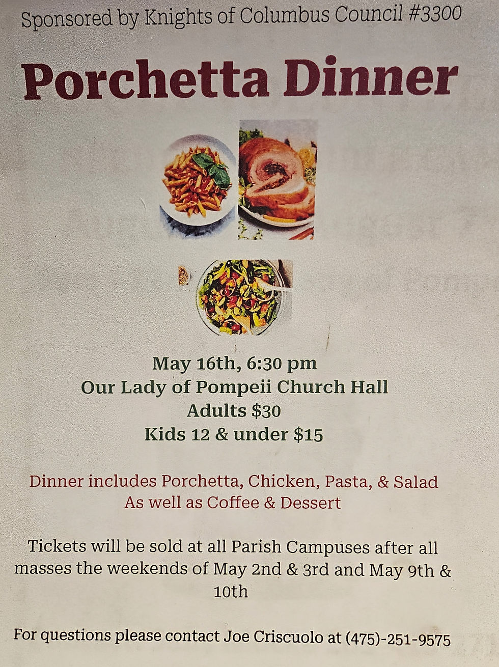 Porchetta Dinner