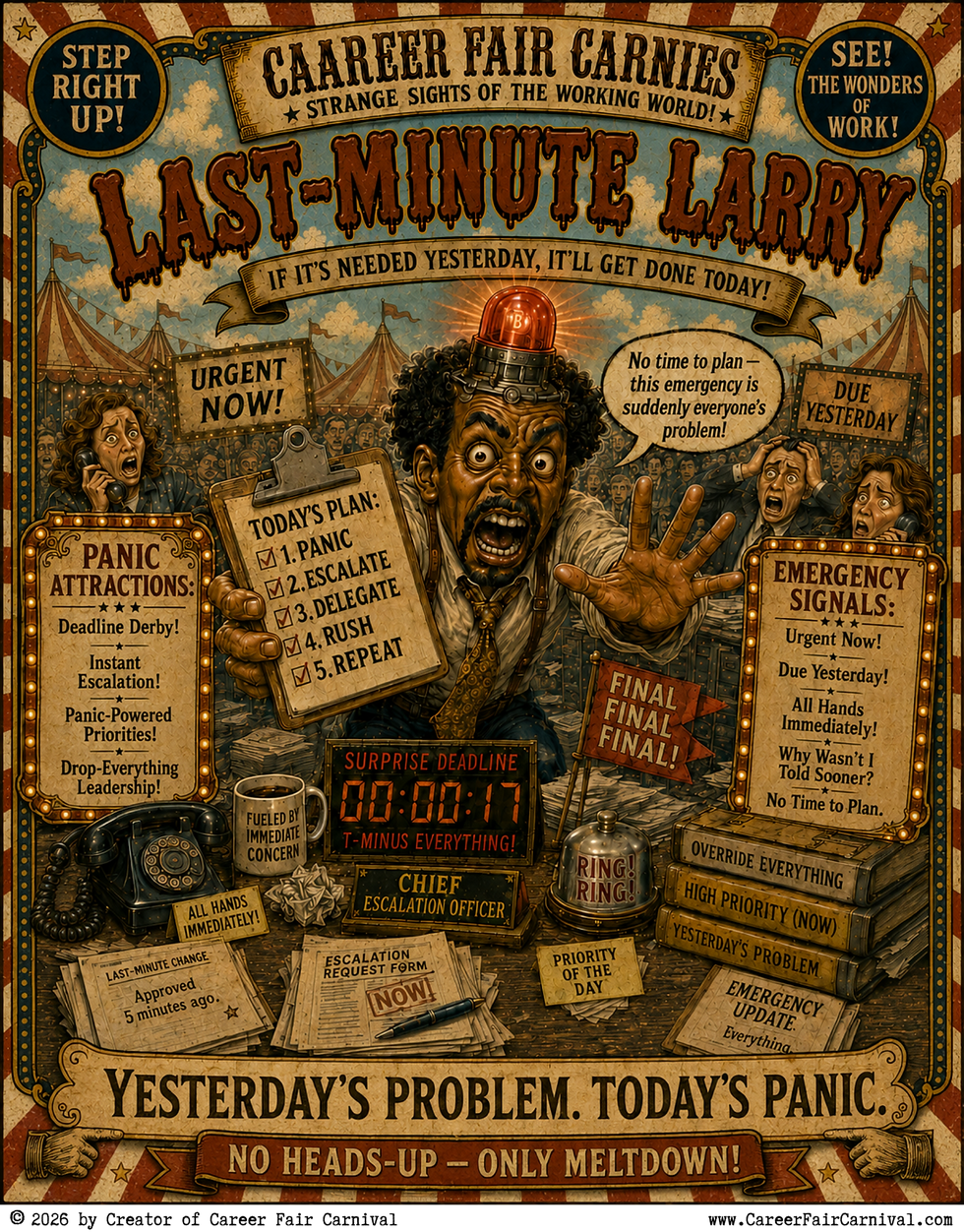 Behold the Wonders of Putting Everything Off with Last Minute Larry!