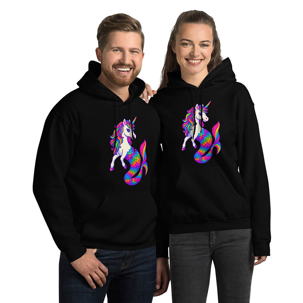 Thumbnail: Unisex Mermicorn Magic Hoodie with Bold Mermaid-Unicorn Graphic