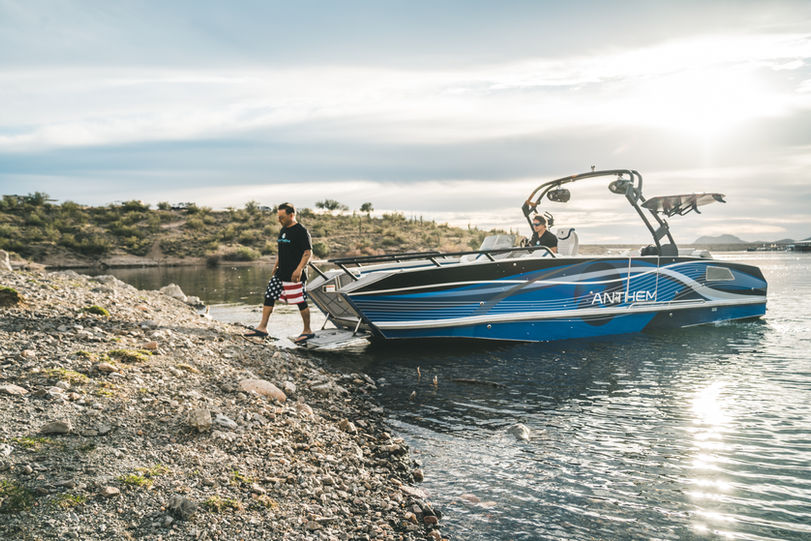 The Anthem boat is the best surf boat because it is like a surf boat and a pontoon combine.