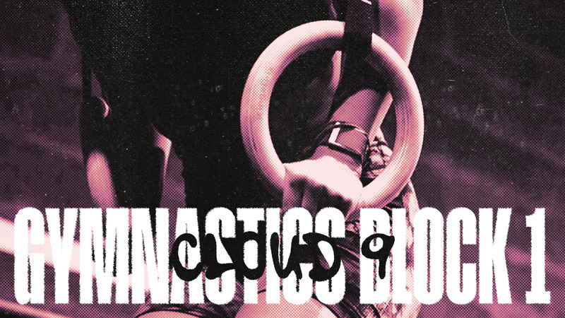 Person on gymnastics rings performing a hollow hold