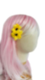 Pretty yellow hair clips set of 2. set on a white background