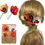 Thumbnail: mixed orange mini orchid "U" pin hair clips. set of 4 on a brown card backing. multiple views