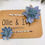 Thumbnail: Blue Astarita star Flower hair clip set of 2 set on a white background