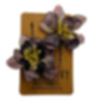 Grey green pretty flower hair clips set of 2. set on a white background