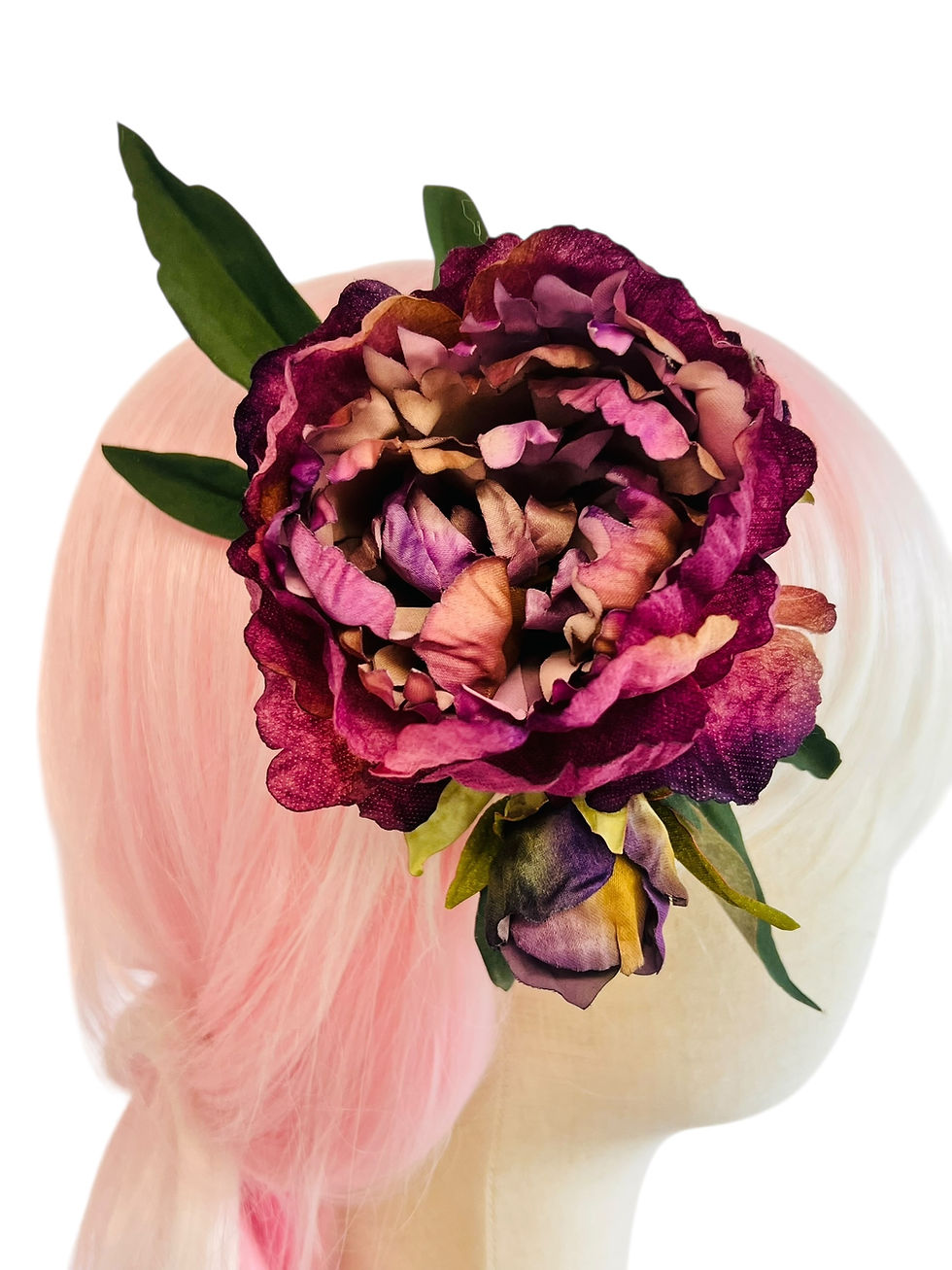 Thumbnail: New ECO recycled rustic purple peony hair clip