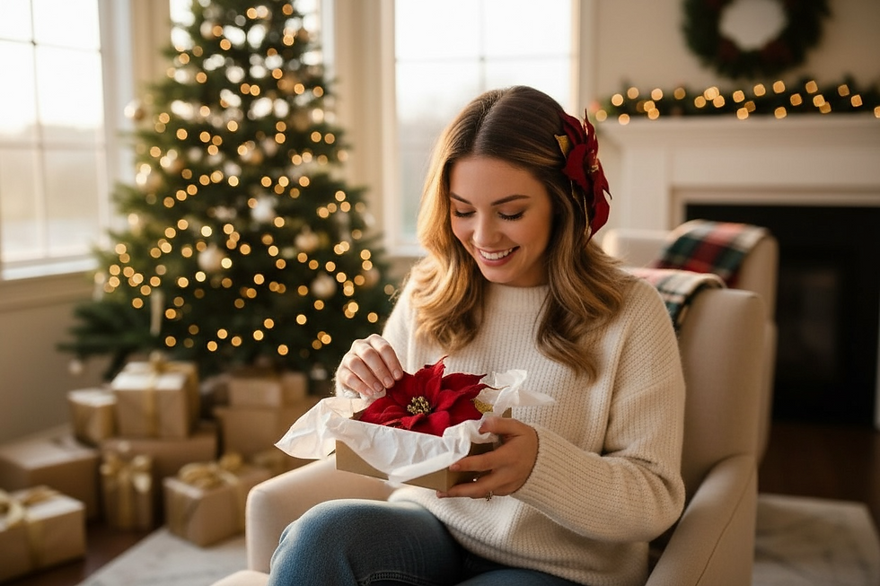 Close-up view of delicate flower hair accessory with soft pastel colours
