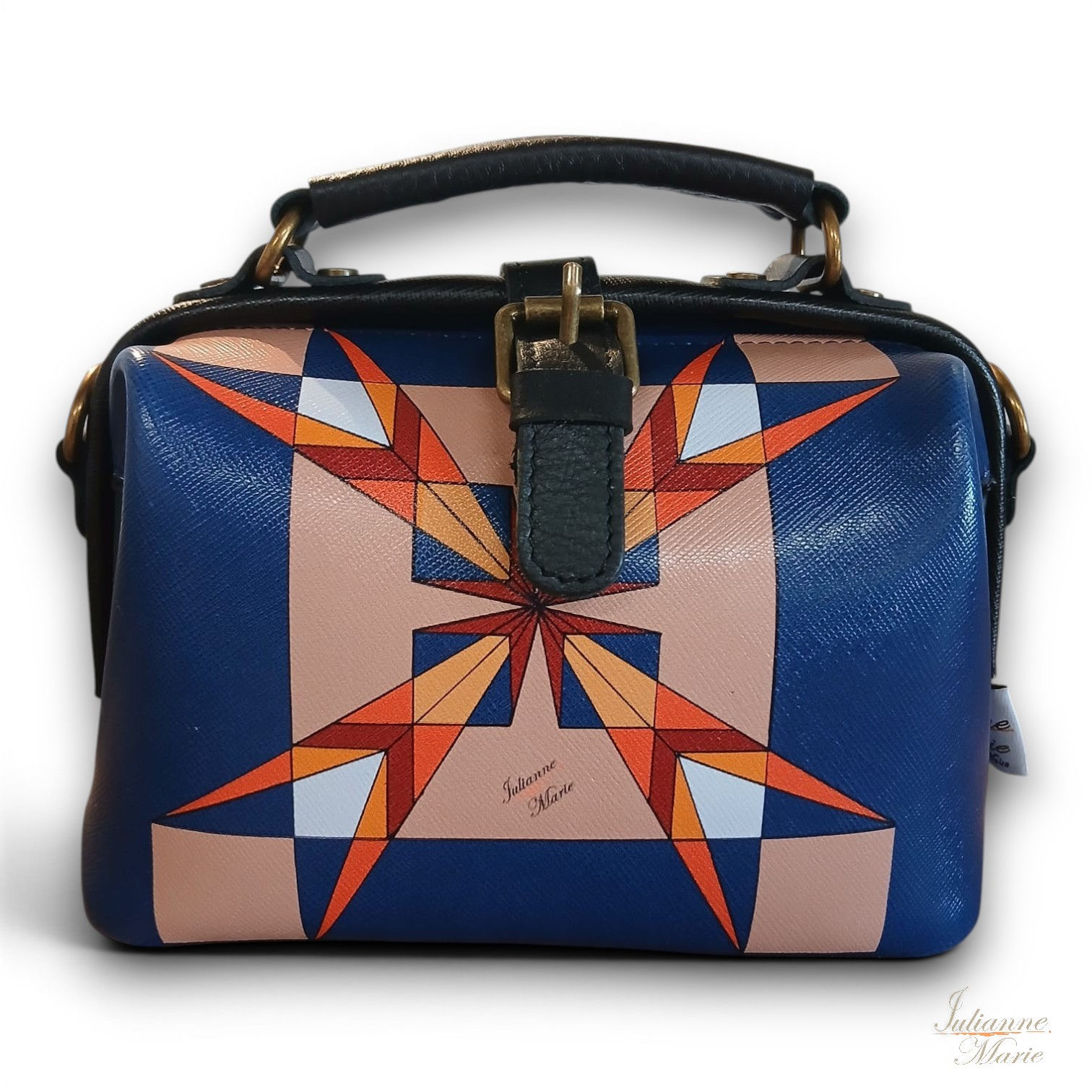 The geometric Maltese cross full grain leather satchel bag