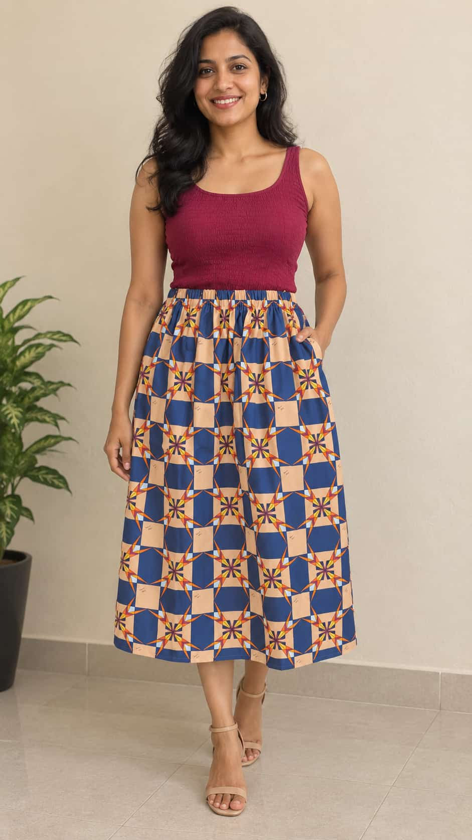 Maltese cross geometric skirt