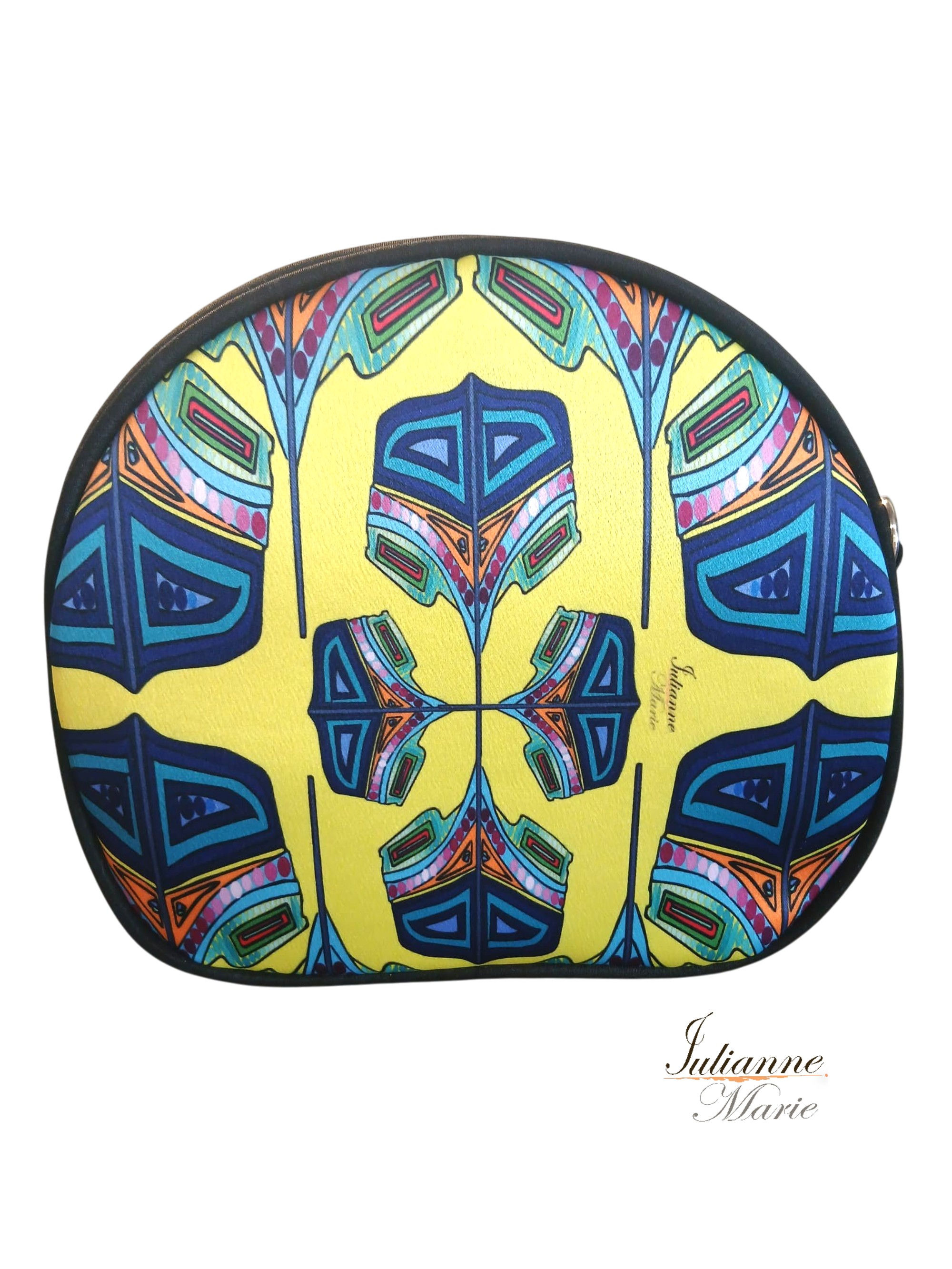 Luzzu w/ yellow background round shape handbag