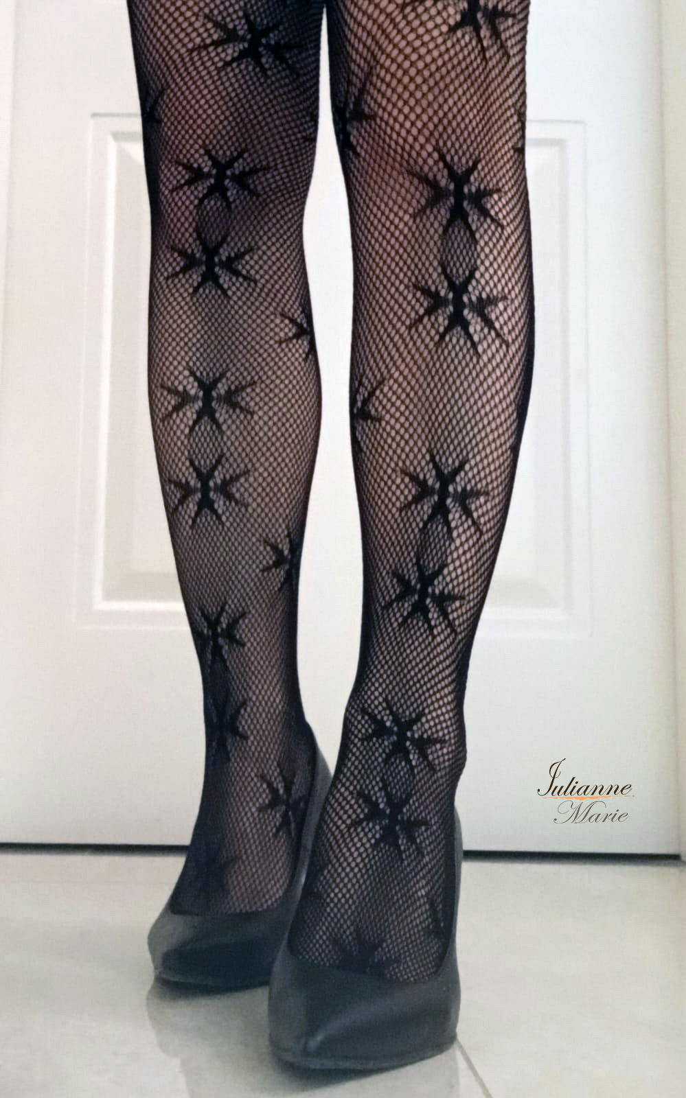 Maltese cross fishnet tights Black