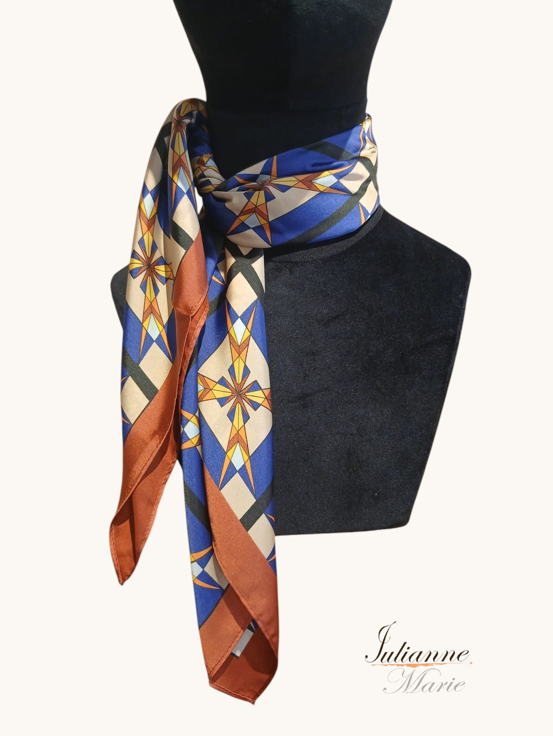 Geometric repeat Maltese cross scarf