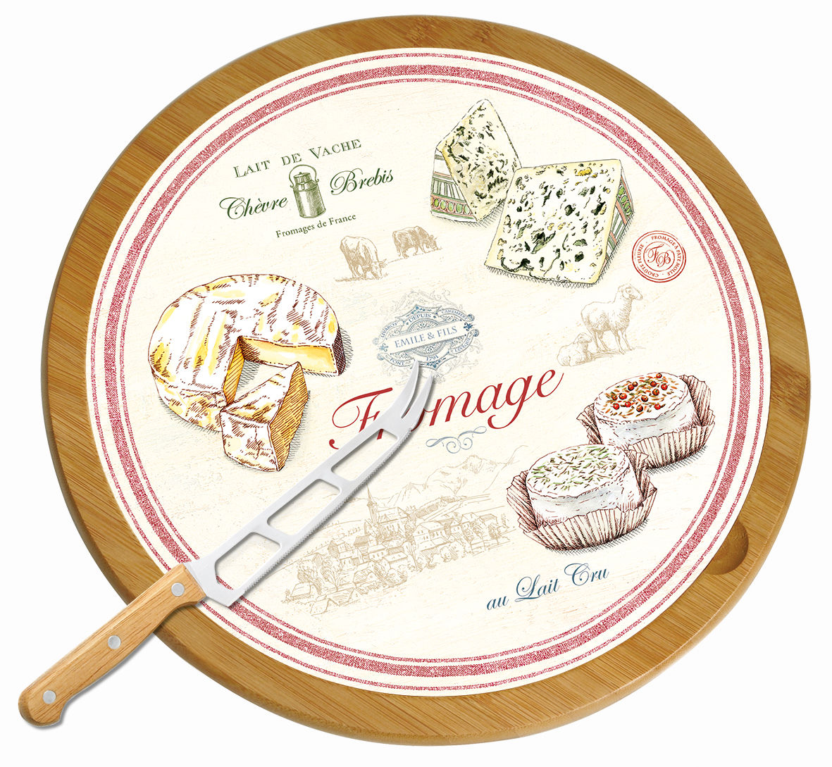 Fromage Cam/Bambu Sunumluk Servis Bıçaklı