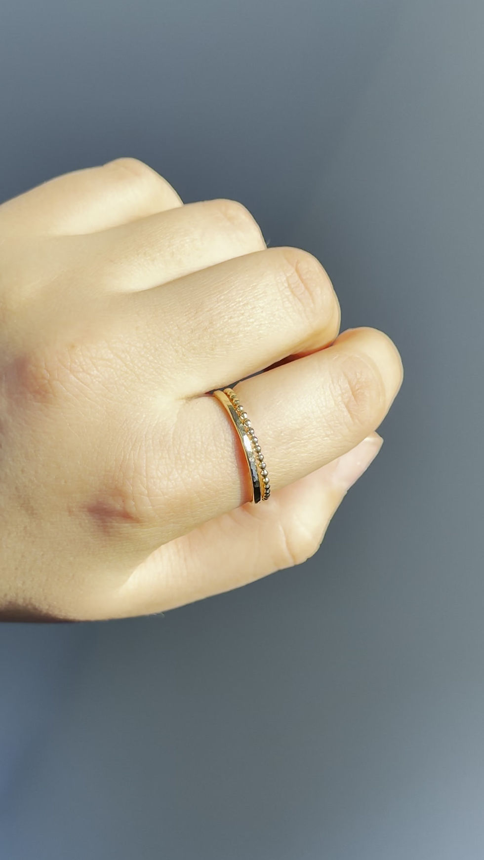 Thumbnail: Hammered stacking ring