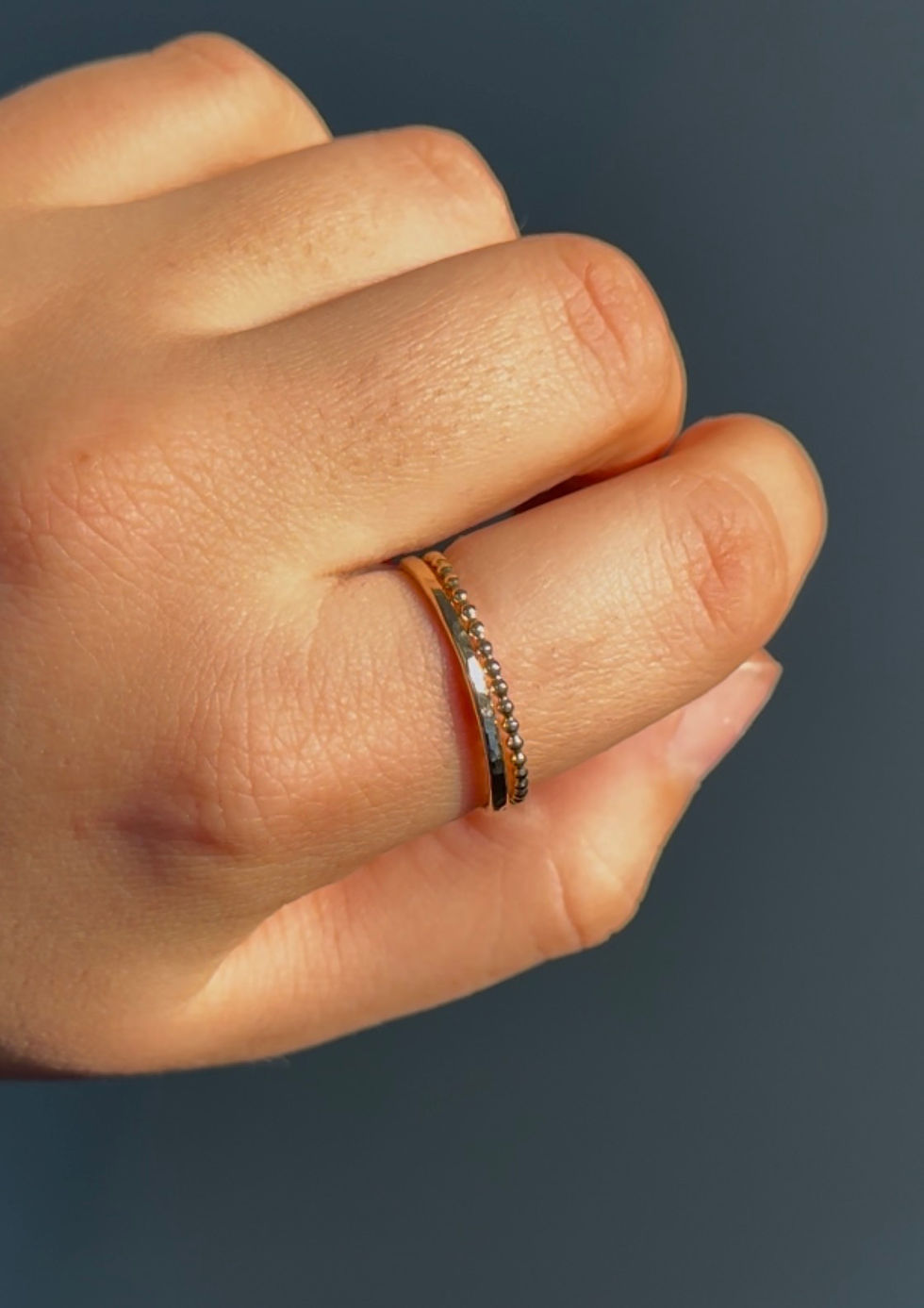 Thumbnail: Hammered stacking ring