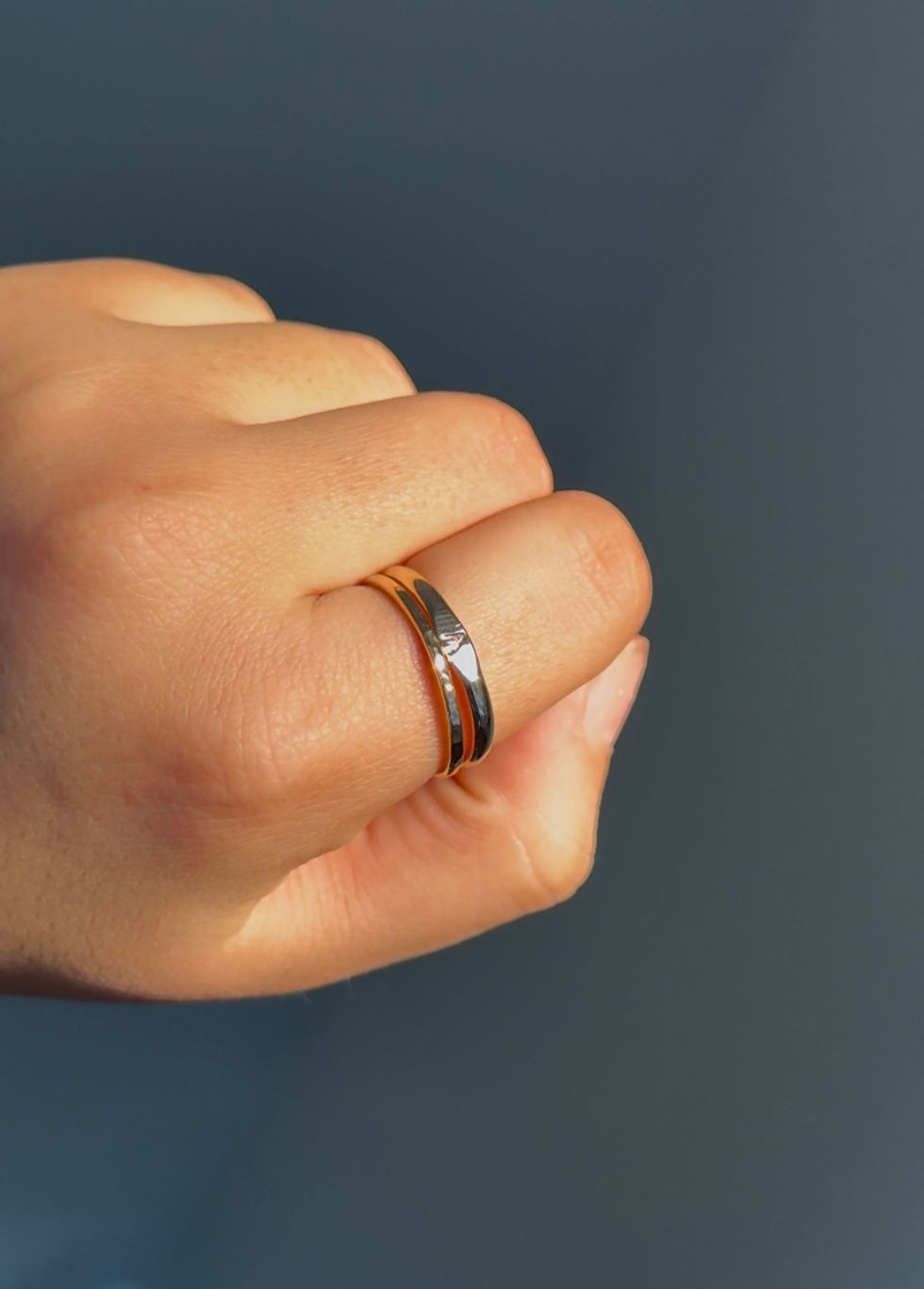 Thumbnail: Hammered stacking ring