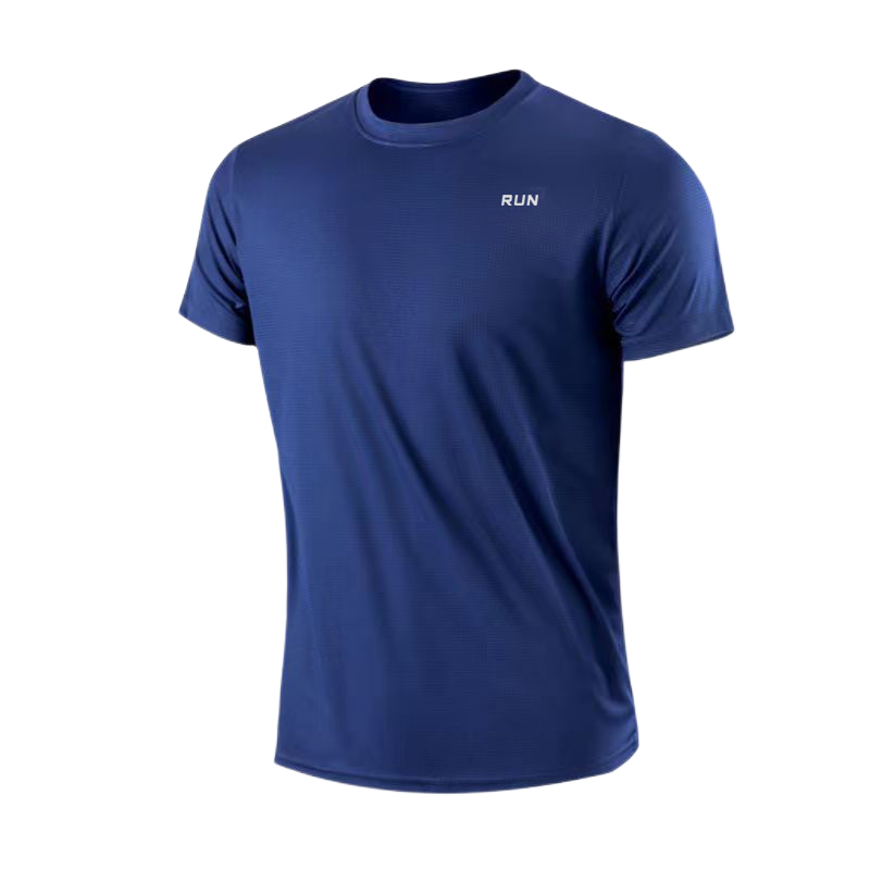 Thumbnail: Men's Quick Dry Short Sleeve Gym Running Moisture Wicking Round Neck T-Shirt Tra