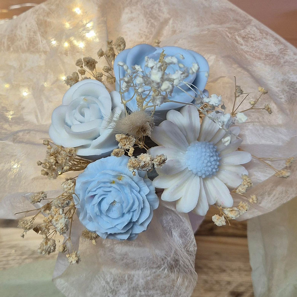 Miniature : Bouquet de fleurs éternelles en cire - 4 fleurs