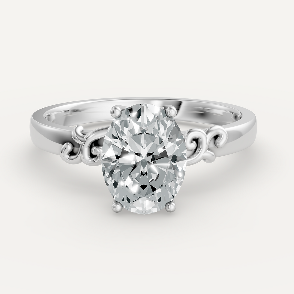 Thumbnail: Eternal Oval Solitaire Ring