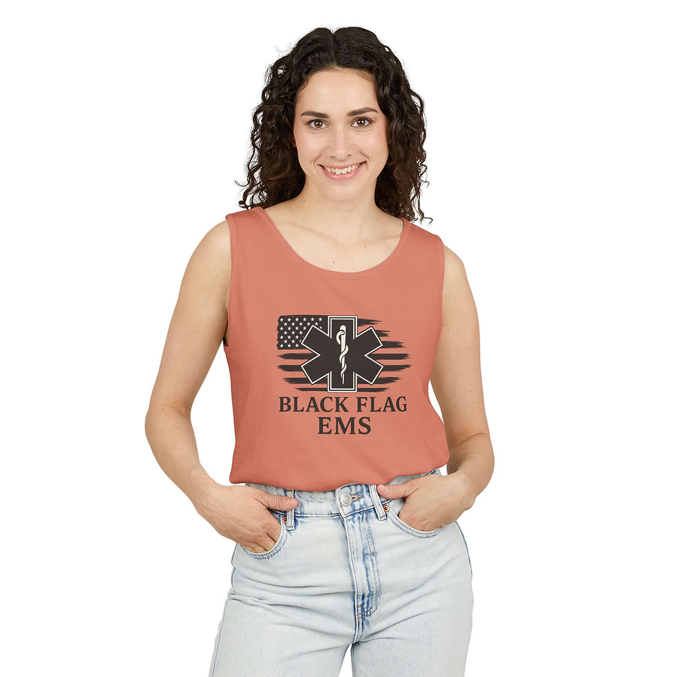Thumbnail: Black Flag EMS Unisex Garment-Dyed Tank Top 
