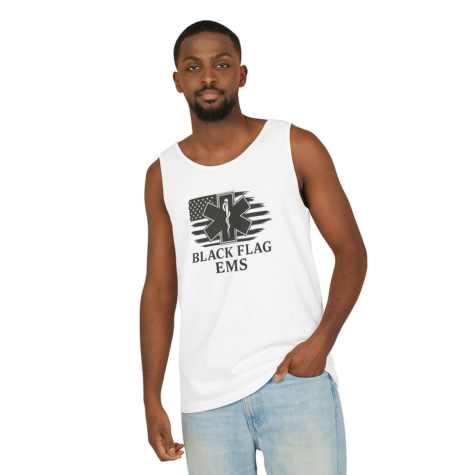 Thumbnail: Black Flag EMS Unisex Garment-Dyed Tank Top 