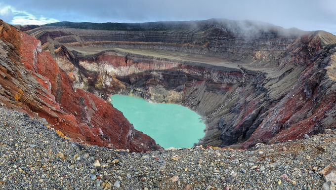 Breathtaking view of Ilamatepec volcano’s crater on a private hiking adventure.
