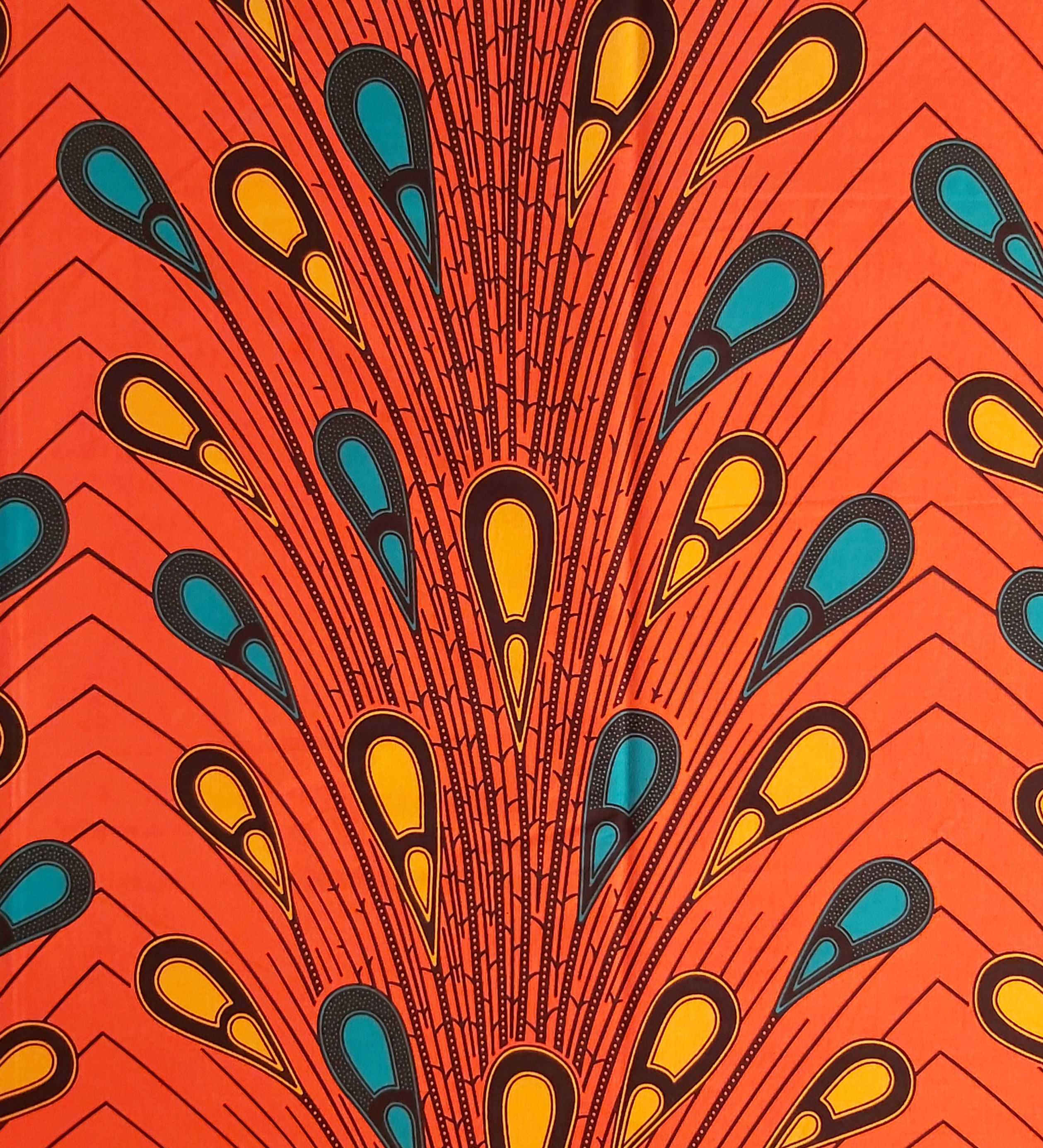 Pagne - motif ampoules oranges et bleues