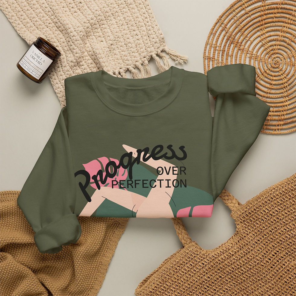 Thumbnail: Progress Over Perfection Inspirational Sweatshirt