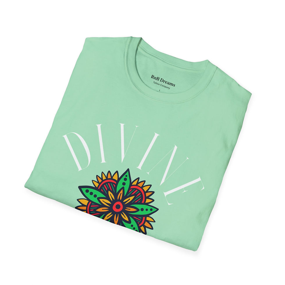 Thumbnail: Divine Timing Floral T-Shirt — Spiritual Mandala Graphic Tee