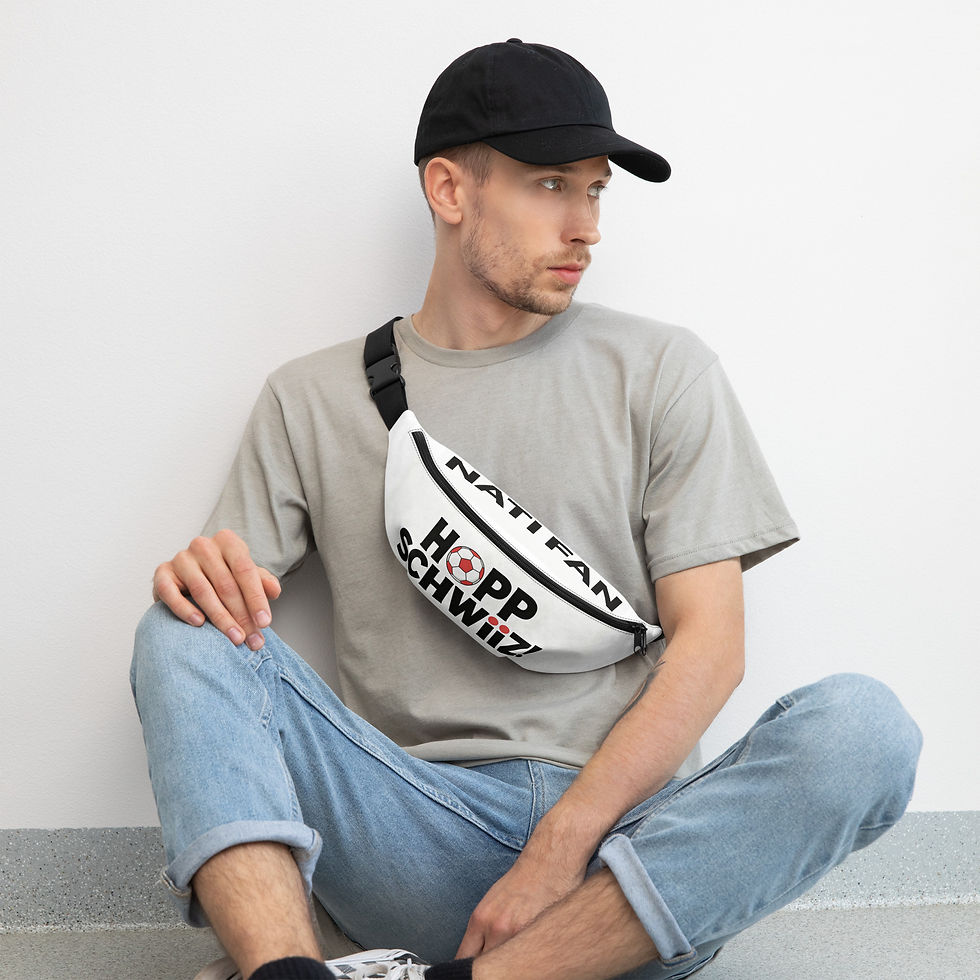 Die Bauch-/Brusttasche HOPP SCHWIIZ ist ein einzigartiger Fan Artikel, der Leidenschaft für die Schweizer NATI zeigt