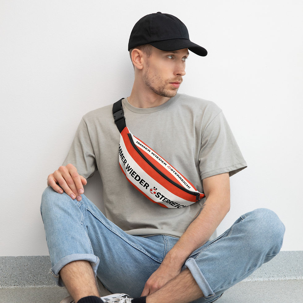 Die Bauch-/Brusttasche IMMER WIEDER ÖSTERREICH ist ein einzigartiger Fan Artikel und besonderer Blickfang