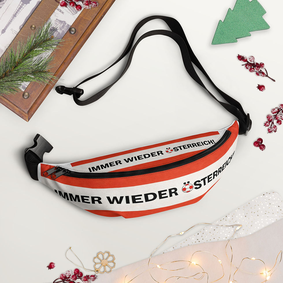 Die Bauch-/Brusttasche IMMER WIEDER ÖSTERREICH ist ein einzigartiger Fan Artikel und besonderer Blickfang